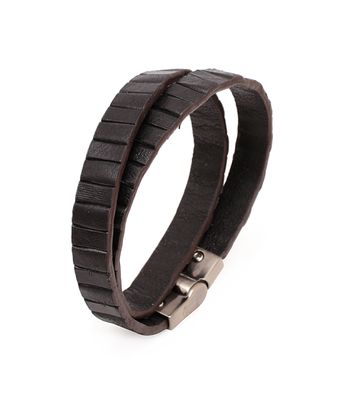 Pulseira Tiras Mp251 Couro Preto - MANTOAN LOJA