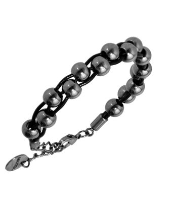 Pulseira Masculina Berloques Grafite - MANTOAN LOJA