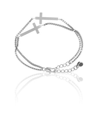 Pulseira Cruz Corrente Veneziana Aço Inox Níq... - MANTOAN LOJA