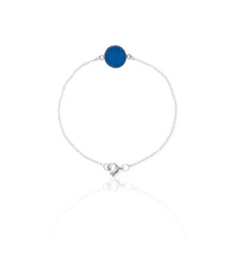 Pulseira Pedra Natural Agatha Azul 10mm Prata 925 - MANTOAN LOJA