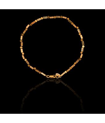 Pulseira Pedra Natural Hematita Dourada Prata... - MANTOAN LOJA