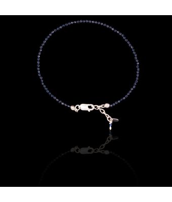 Pulseira Pedra Natural Espinélio Safira 2mm C... - MANTOAN LOJA
