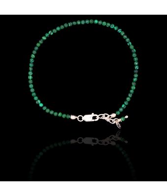 Pulseira Pedra Natural Malaquita Prata 925 - MANTOAN LOJA
