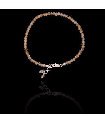 Pulseira Pedra Natural Citrino 4mm Prata 925 - MANTOAN LOJA