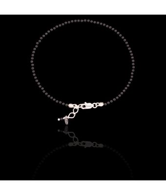 Pulseira Pedra Natural Ônix Negra Prata 925 - MANTOAN LOJA