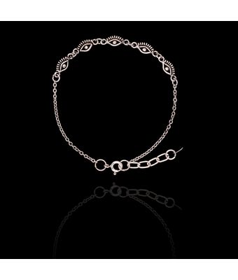 Pulseira Olhos Prata 925 Envelhecida - MANTOAN LOJA