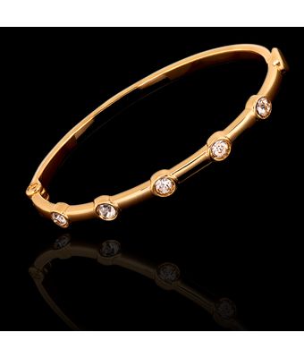 Bracelete Pontos de Luz Zamac Dourado - MANTOAN LOJA