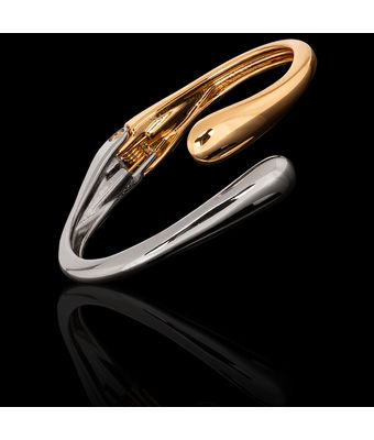 Bracelete Gotas Zamac Dourado/Prateado - MANTOAN LOJA
