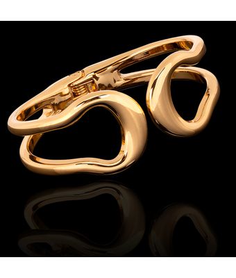 Bracelete Maxi Curves Zamac Dourado - MANTOAN LOJA