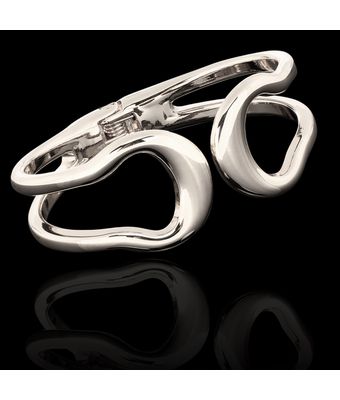 Bracelete Maxi Curves Zamac Prateado - MANTOAN LOJA