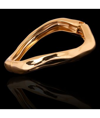 Bracelete Onda Zamac Dourado - MANTOAN LOJA