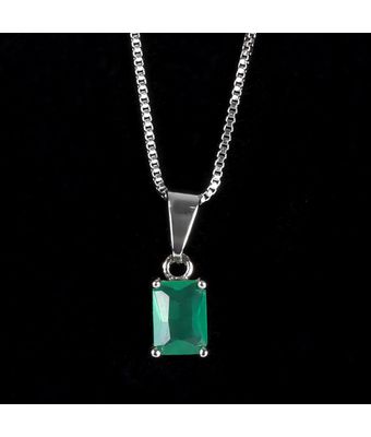 Colar Zircônia Esmeralda 4x6mm RB - MANTOAN LOJA