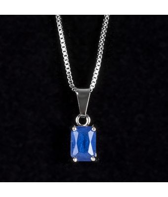 Colar Zircônia Azul 4x6mm RB - MANTOAN LOJA