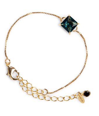 Pulseira Zircônia Safira 8x8mm Ouro - MANTOAN LOJA
