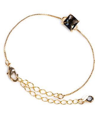 Pulseira Zircônia Fumê 8x8mm Ouro - MANTOAN LOJA