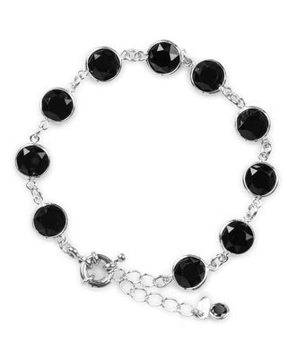 Pulseira Zircônias Circulares Preto RB - MANTOAN LOJA