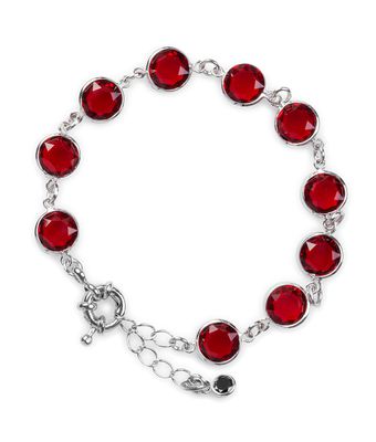 Pulseira Zircônias Circulares Rubi RB - MANTOAN LOJA