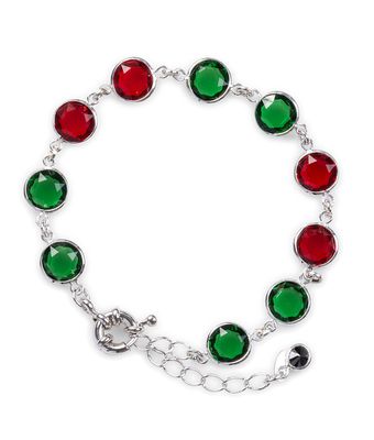 Pulseira Zircônias Circulares Turmalina + Rub... - MANTOAN LOJA