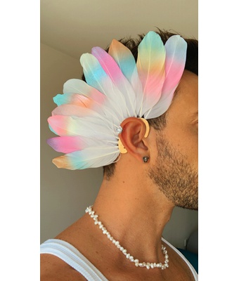Ear Cuff Colors com Glitter Prateado - MANTOAN LOJA