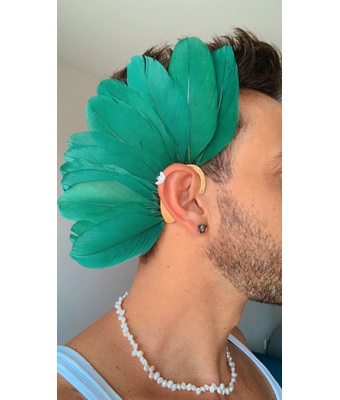Ear Cuff Verde Bandeira - MANTOAN LOJA