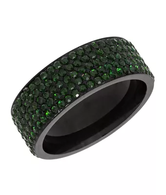 Anel Cravejado Verde 5 Fileiras 8mm Aço Inox ... - MANTOAN LOJA