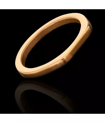 Anel Sinete 11x2,3mm Aço Inox Dourado - MANTOAN LOJA
