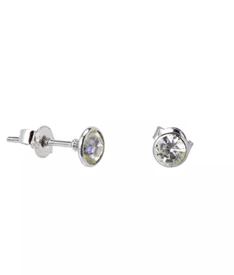 Brinco Masculino Zircônia Incolor Aço Inox - ... - MANTOAN LOJA