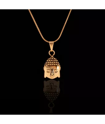 Colar Budha Aço Inox/Zamac Dourado - MANTOAN LOJA
