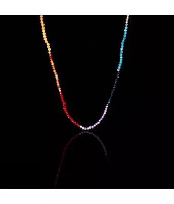 Colar Pedra Natural 7 Chakras 2mm Fecho Prata... - MANTOAN LOJA