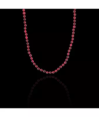 Colar Pedra Natural Garnet 3mm Prata 925 - MANTOAN LOJA