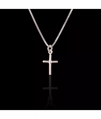 Colar Cruz Minimalista 11 x 8 mm Prata 925 - MANTOAN LOJA