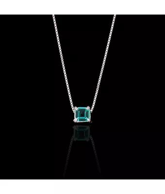 Colar Zircônia Turmalina 5x5mm Prata 925 - MANTOAN LOJA