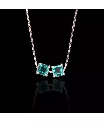 Escapulário Zircônia Turmalina 6mm Prata 925 - MANTOAN LOJA