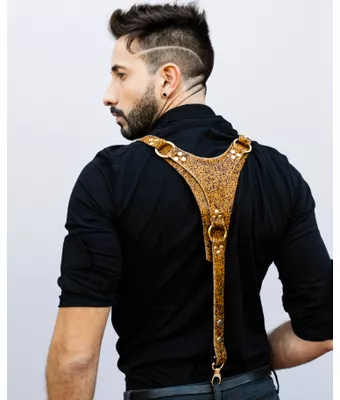 Harness Suspensório Couro Guepardo - MANTOAN LOJA