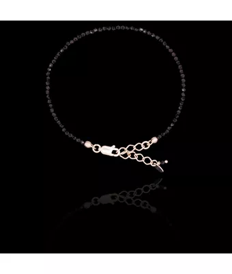 Pulseira Pedra Natural Espinélio Preto 2mm Co... - MANTOAN LOJA