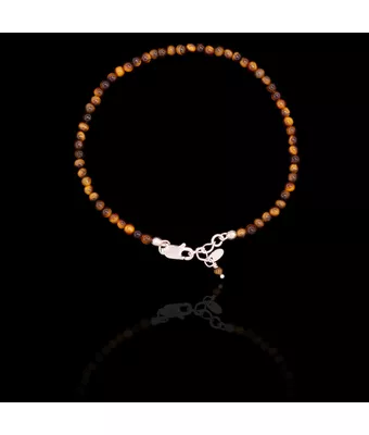 Pulseira Pedra Natural Olho De Tigre Prata 92... - MANTOAN LOJA