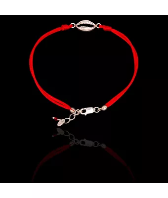 Pulseira Fio de Seda com Búzio Prata 925 - MANTOAN LOJA