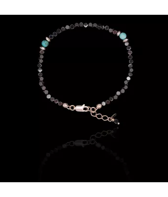 Pulseira Pedra Natural Hematita Sextavada com... - MANTOAN LOJA