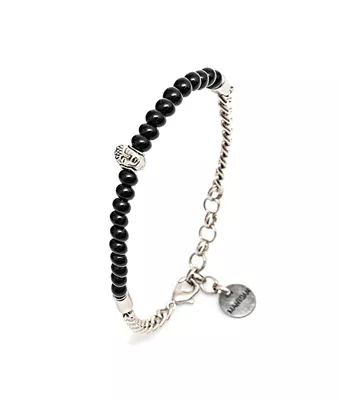 Pulseira Budha Mp606 Pedra Ônix Negra - MANTOAN LOJA