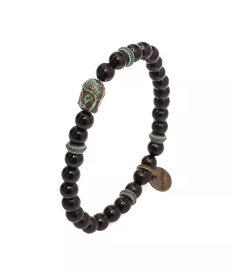 Pulseira Mp593 Budha Pedra Ônix - MANTOAN LOJA