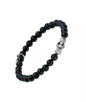 Pulseira Esfera Cravejada com Pedra Natural Ô... - MANTOAN LOJA