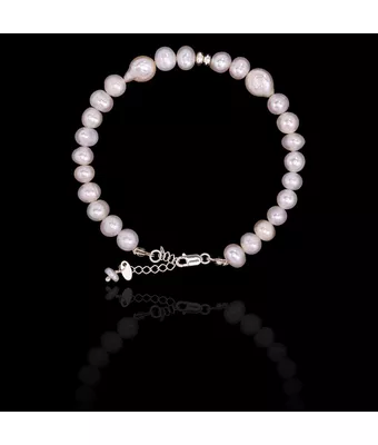 Pulseira Pérola De Água Doce 5,5mm Prata 925 ... - MANTOAN LOJA