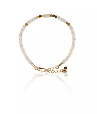 Pulseira Disco Pérola Água Doce 2x4mm/Hematit... - MANTOAN LOJA