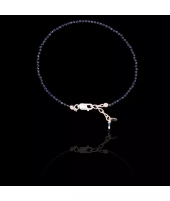 Pulseira Pedra Natural Espinélio Safira 2mm C... - MANTOAN LOJA