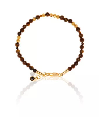 Pulseira Pedra Natural Olho de Tigre I Love Y... - MANTOAN LOJA