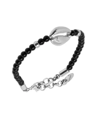Pulseira Búzios Pedra Ônix 599 - MANTOAN LOJA