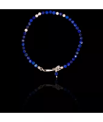 Pulseira Pedra Natural Esfera Lápis Lazúli co... - MANTOAN LOJA