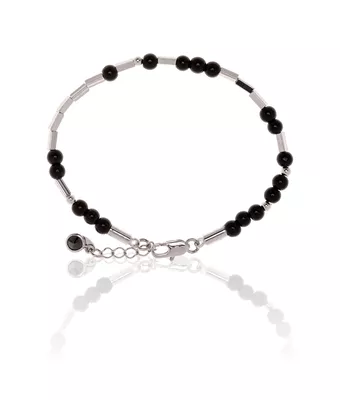 Pulseira Pedra Natural Ônix Negra Canutilho S... - MANTOAN LOJA