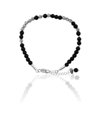Pulseira Pedra Natural Ônix Negra 4mm I Love ... - MANTOAN LOJA