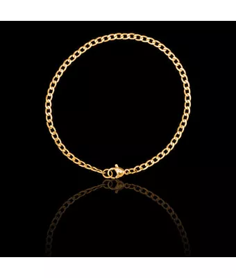 Pulseira Groumet 3mm Aço Inox Dourado - MANTOAN LOJA